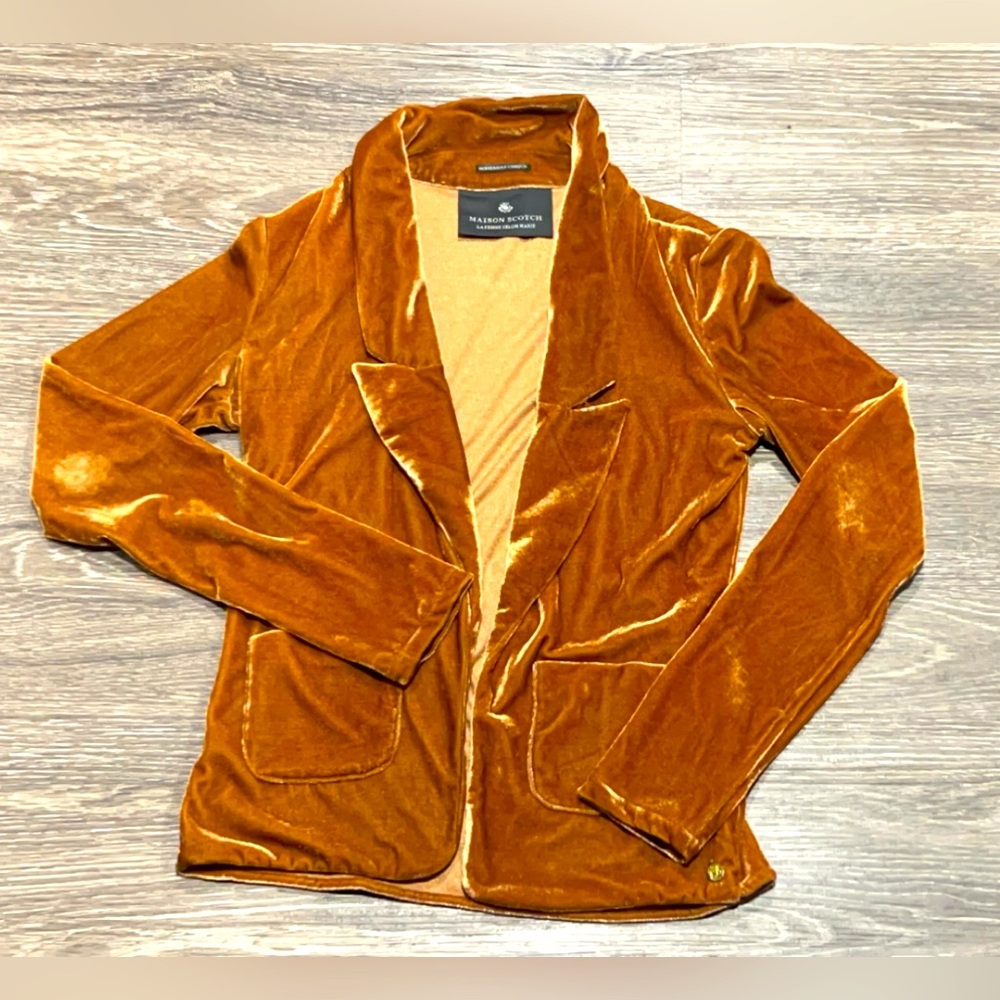 Scotch & Soda Gold Velvet Blazer